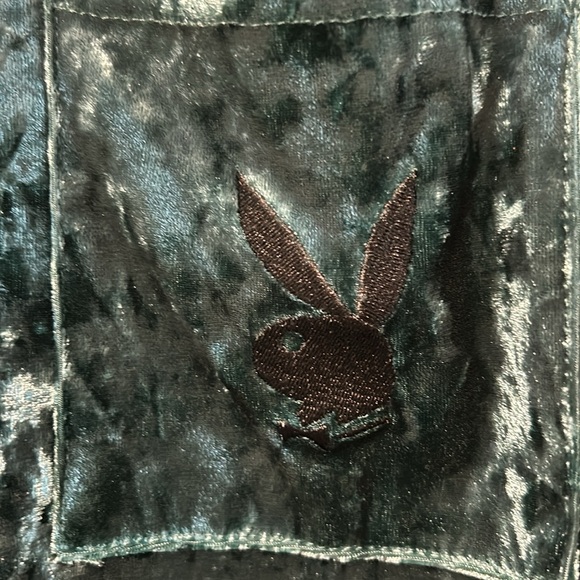 Ladies Playboy Green Crushed Velour Shacket velvet soft feel. - Picture 2 of 7